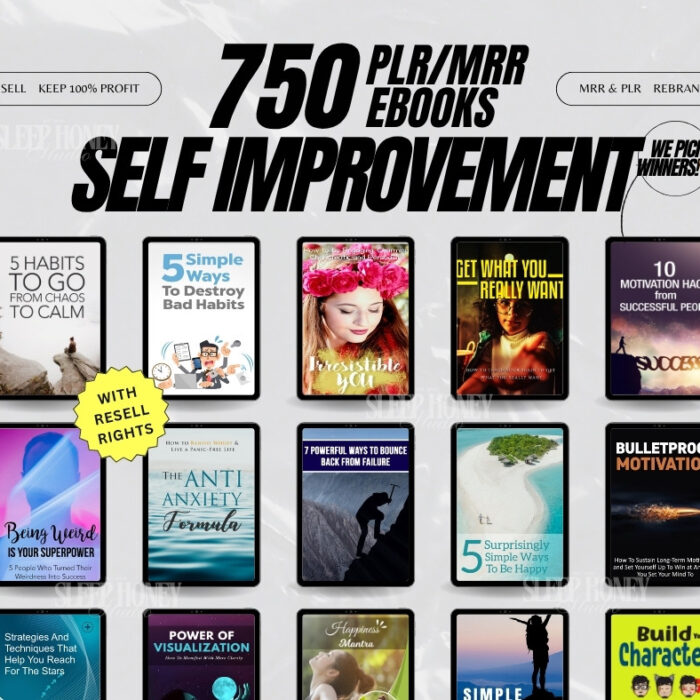 PLR Self Improvement eBooks Bundle | 750 Digital Books with Resell Rights | Personal Development & Passive Income