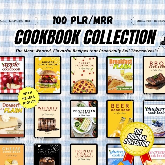 PLR Cookbook eBooks Bundle | 100 Digital Recipe Books with Resell Rights | Passive Income & MRR