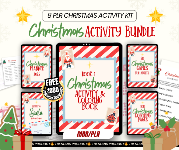 PLR Christmas Activity Pack for Kids | Xmas Activity Pages, Christmas Games, Christmas eBook, Christmas Clipart, Christmas printable